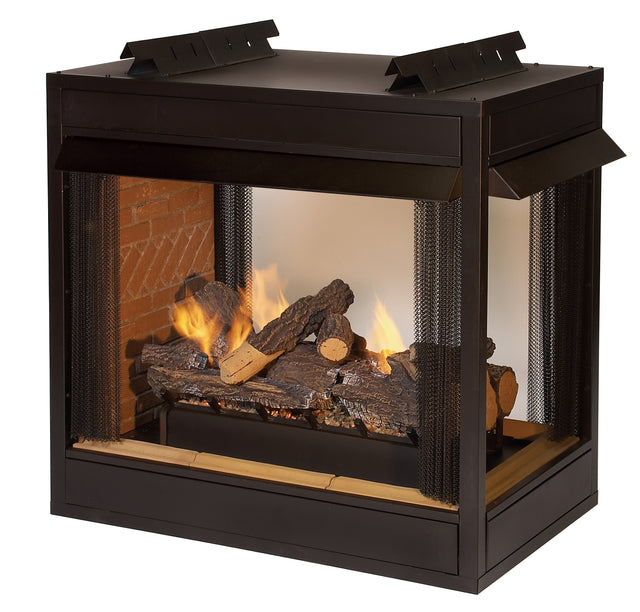 Vent-Free Premium 36 Peninsula and See-Through Firebox