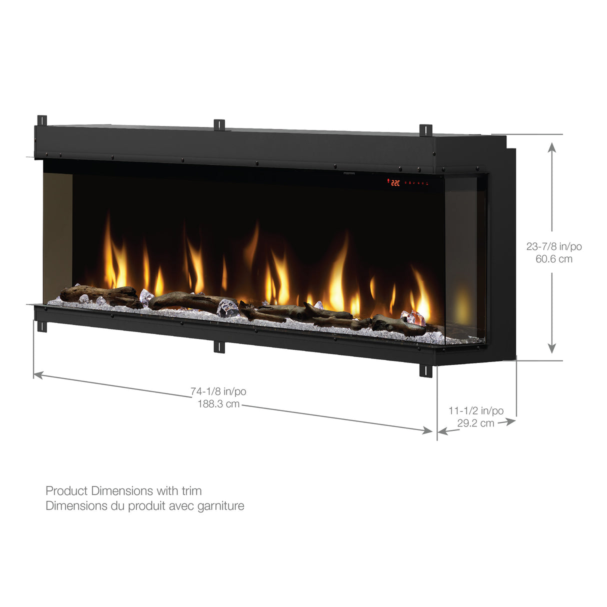 Dimplex Ignite Bold 74in Built-in Linear Electric Fireplace